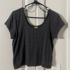 Aeropostale Prince & Fox Charcoal Fitted Crop Top